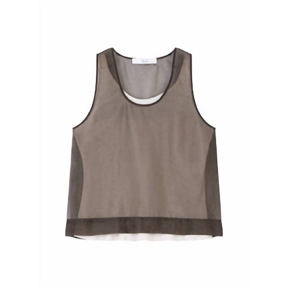 NEW TELA women's tetris top in brown